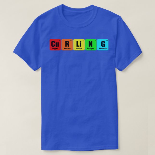 Curling Elementary Periodic Table Funny Curling T-Shirt (Design vorne)