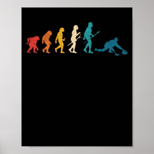 Curling-Evolution von Man Funny Curler Poster