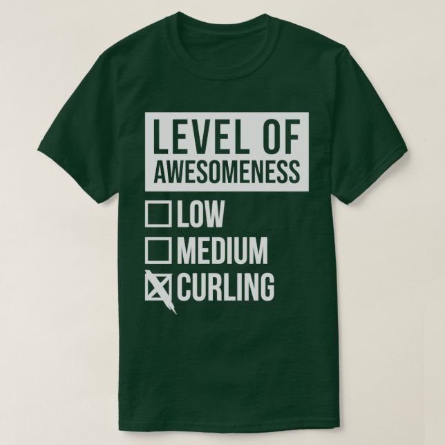Curling Funny Level of Curling for Women T-Shirt (Design vorne)