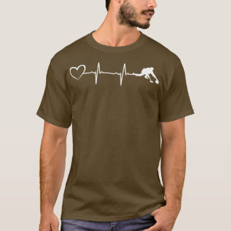 Curling Heartbeat Curling EKG Heartline Curler Ice T-Shirt
