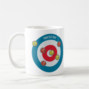 Curling House und Curling Steine oben Kaffeetasse