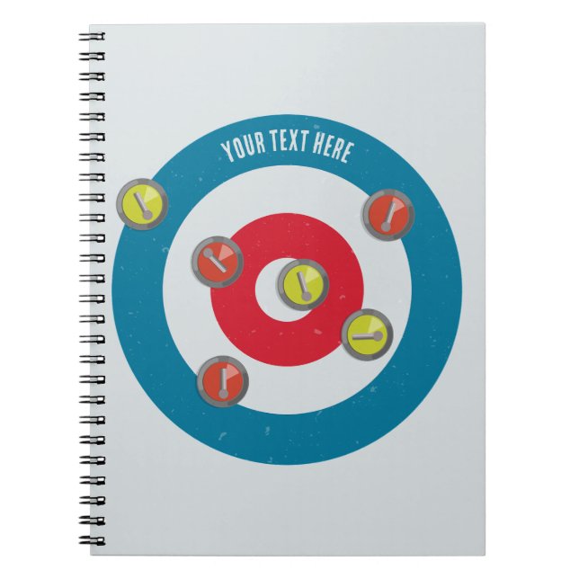 Curling House und Curling Steine oben Notizblock (Vorderseite)