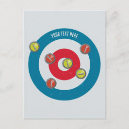 Curling House und Curling Steine oben Postkarte