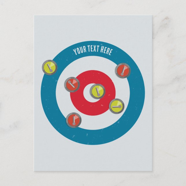 Curling House und Curling Steine oben Postkarte (Vorderseite)