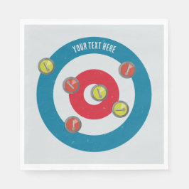 Curling House und Curling Steine oben Serviette