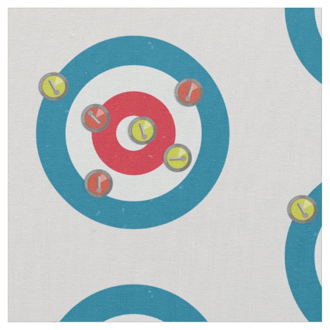 Curling House und Curling Steine oben Stoff (Nahaufnahme)