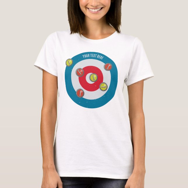 Curling House und Curling Steine oben T-Shirt (Vorderseite)