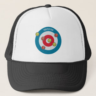 Curling House und Curling Steine oben Truckerkappe