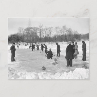 Curling in Central Park NYC Postcard Postkarte
