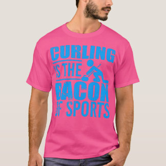 Curling ist das Becken von Sport gestört blau T-Shirt