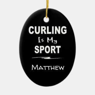 Curling ist mein Sport Oval Keramik Ornament
