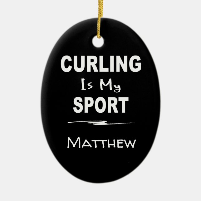 Curling ist mein Sport Oval Keramik Ornament (Vorne)