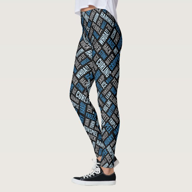 Curling Lingo Leggings - Blau und Schwarz (Links)