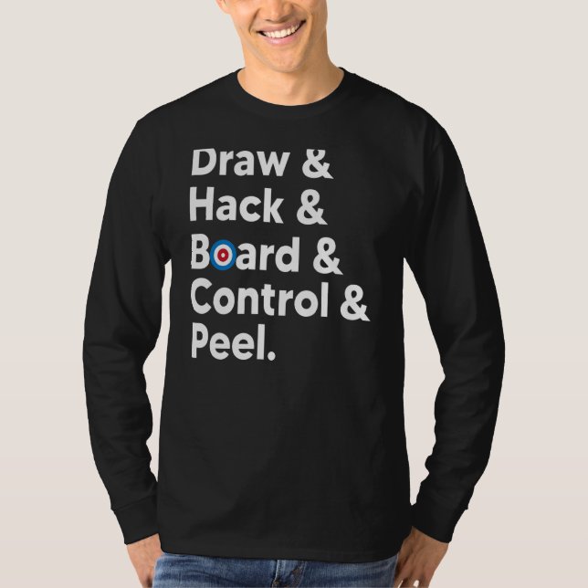 Curling Meme Zeichn Hack Board Kontrolle Peel Curl T-Shirt (Vorderseite)