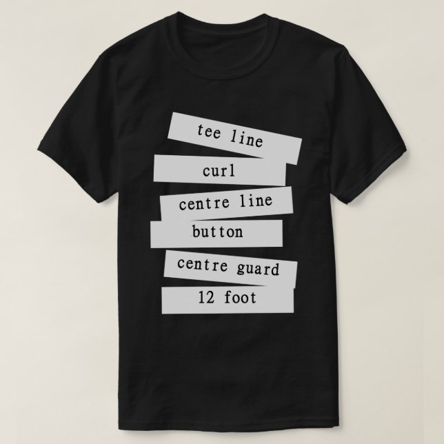 Curling moderner Streifendesign T-Shirt (Design vorne)