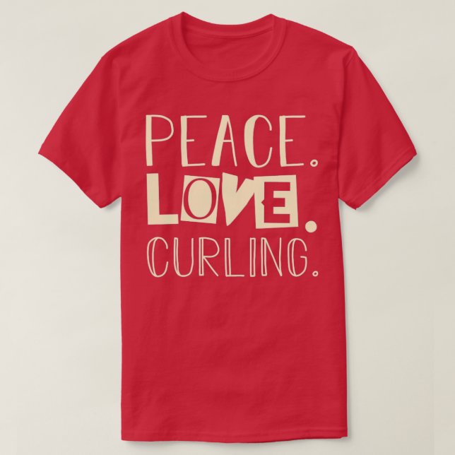 Curling Peace Liebe Curling 2 T-Shirt (Design vorne)
