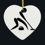 Curling Pictograph Keramikornament<br><div class="desc">Curling Pictograph Heart Ornament</div>