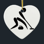 Curling Pictograph Keramikornament<br><div class="desc">Curling Pictograph Heart Ornament</div>