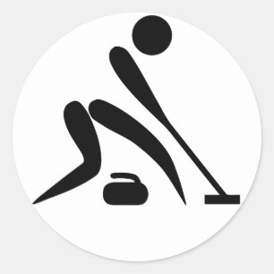 Curling Pictograph Runder Aufkleber