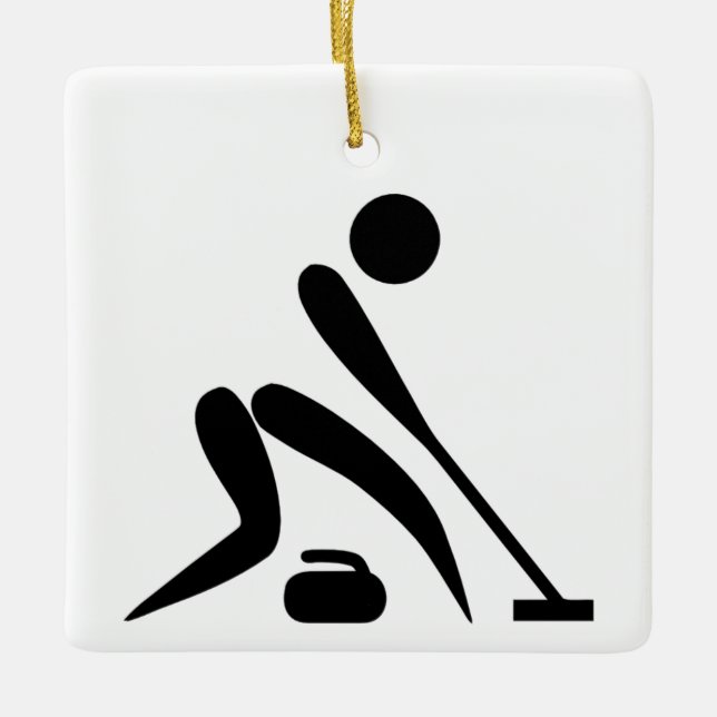 Curling Piktogramm Keramikornament (Vorderseite)
