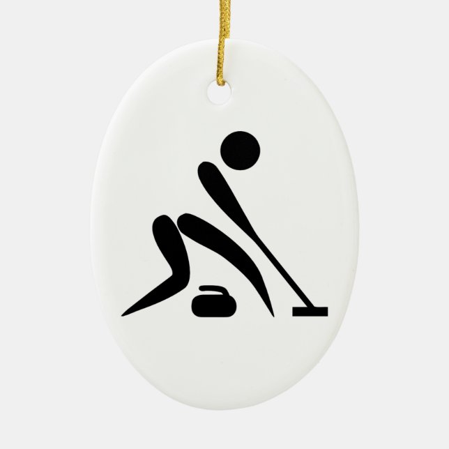 Curling Piktogramm Keramikornament (Vorne)