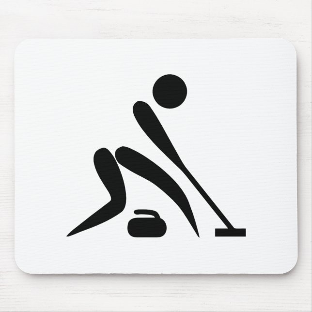 Curling Piktogramm Mousepad (Vorne)