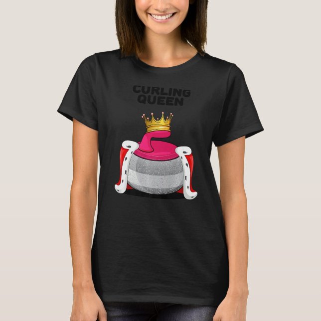 Curling Queen Girls Curling Team Player Womens Cur T-Shirt (Vorderseite)