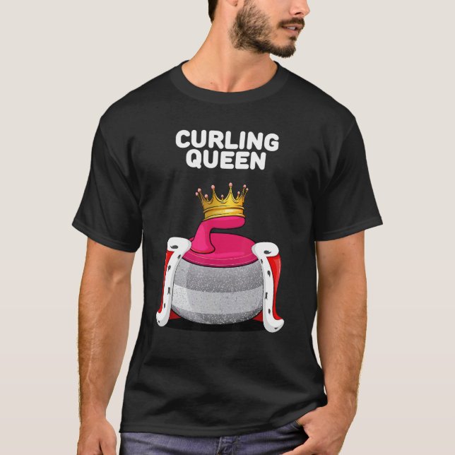Curling Queen Girls Curling Team Player Womens Cur T-Shirt (Vorderseite)