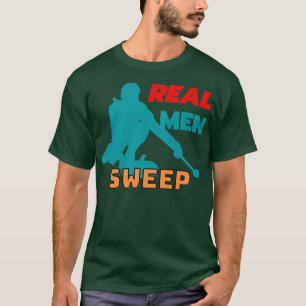 Curling Real Männer fegen personalisiertes Curling T-Shirt