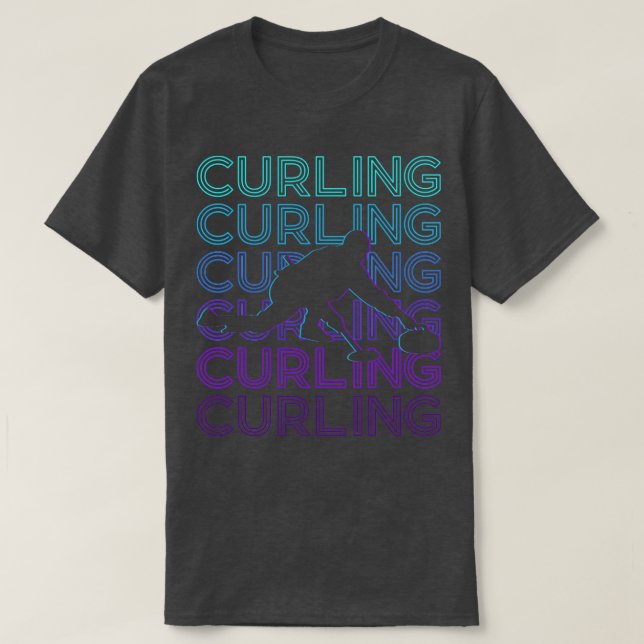 Curling Retro-Geschenk T-Shirt (Design vorne)