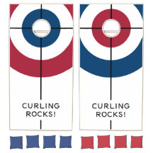 Curling Rocks Cornhole Set - Rot/Blau
