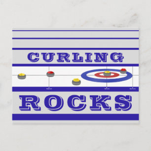 Curling Rocks Postkarte