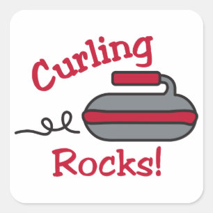 Curling Rocks Quadratischer Aufkleber