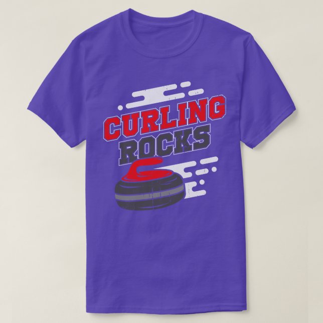 Curling Rocks Sport Curler Geschenk T-Shirt (Design vorne)