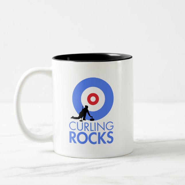 Curling Rocks Zweifarbige Tasse (Links)
