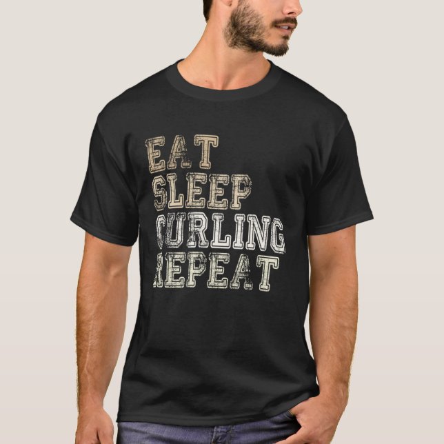 Curling saying outfit curling curling player T-Shirt (Vorderseite)