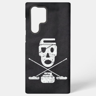 Curling Skull & Brooms Jolly Roger Samsung Galaxy Hülle