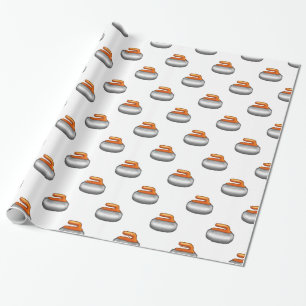 Curling-Stein-Emoji Geschenkpapier