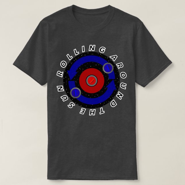 Curling Stone rollt wie die Erdbahn der 27er T-Shirt (Design vorne)