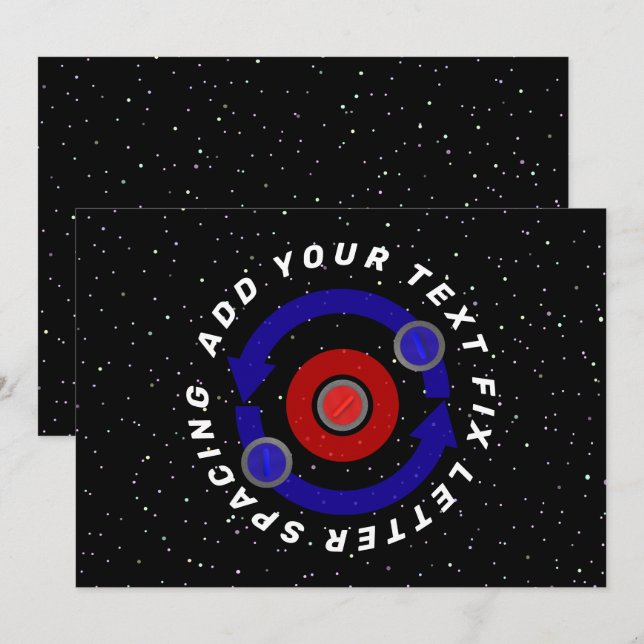 Curling Stone rollt wie die Erdumlaufbahn Einladung (Vorne/Hinten)