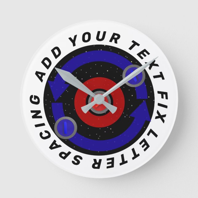 Curling Stone rollt wie die Erdumlaufbahn Runde Wanduhr (Vorderseite)