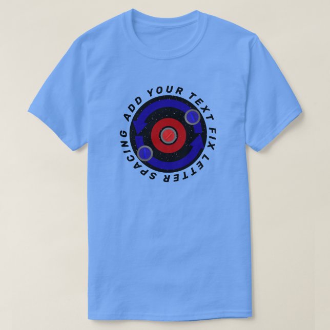 Curling Stone rollt wie die Erdumlaufbahn T-Shirt (Design vorne)