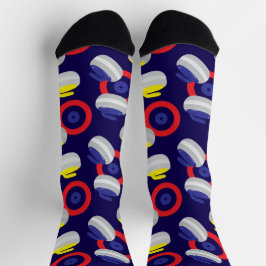 Curling Stones and Targets Muster Socken