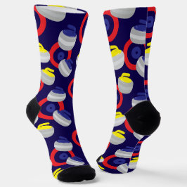 Curling Stones and Targets Muster Socken