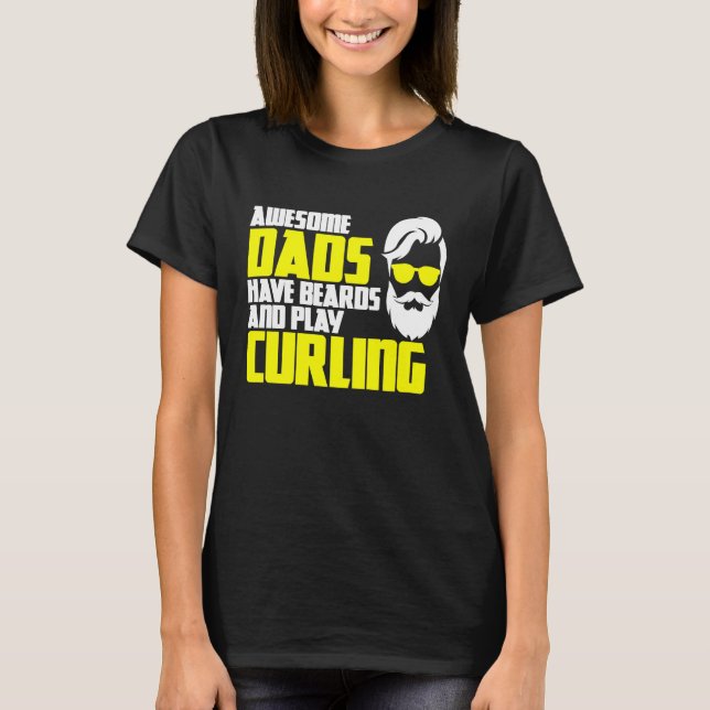 Curling team father's day beard  curling player T-Shirt (Vorderseite)