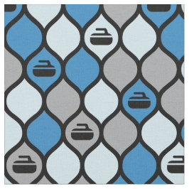 Curling Tile Fabric - Blau/Grau Stoff