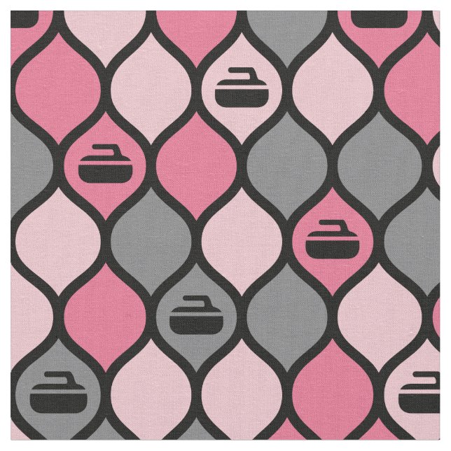 Curling Tile Fabric - Rosa/Grau Stoff (Nahaufnahme)