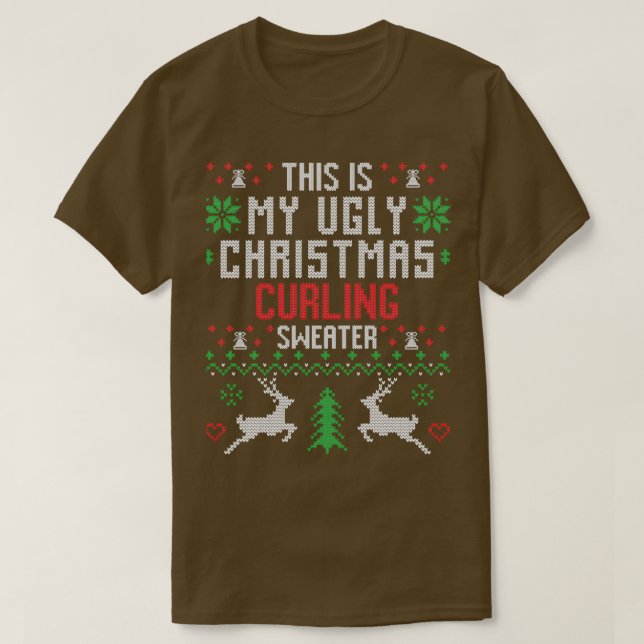Curling Ugly Christmas Sweater T-Shirt (Design vorne)
