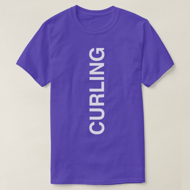 Curling Vertikaler Text Curling für Curlers T-Shirt (Design vorne)