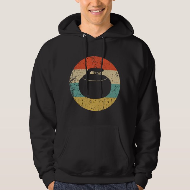 Curling - Vintage Retro Curlingstein  Hoodie (Vorderseite)